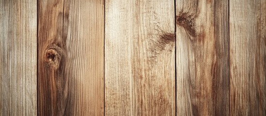 Poster - Wooden Plank Wall Texture with Knots and Grain Pattern