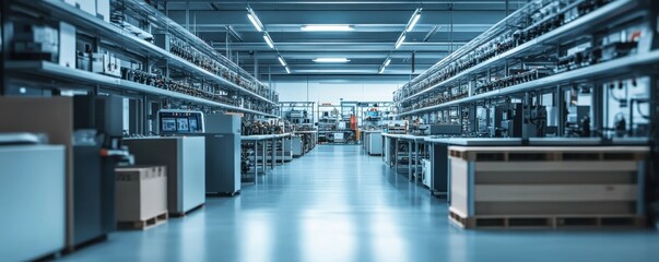 Poster - Modern industrial production facility with advanced equipment and spacious layout