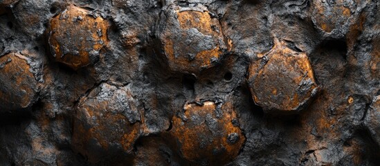 Poster - Close-up of rusty metal surface with hexagonal patterns and weathered texture