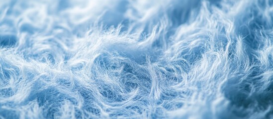 Poster - Close-up of Blue Fluffy Texture Surface with Fine Fibers
