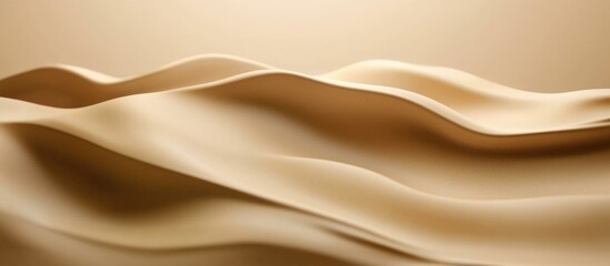 Poster - Abstract beige fabric waves creating soft undulating patterns with light and shadow.