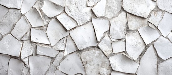 Poster - Irregular White Stone Tile Wall Texture