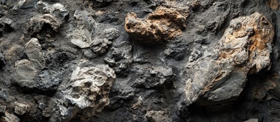 Poster - Rough textured rock surface with varying shades of grey and brown
