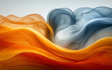 Aufkleber - Abstract orange and blue waves swirl. Background gradient. Design element