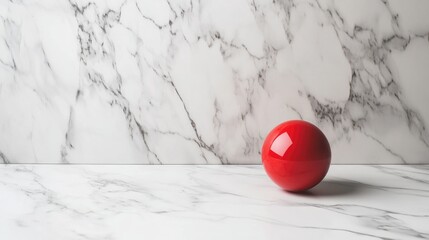 Wall Mural - Red Vase on Marble Surface