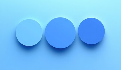 Wall Mural - Three pastel blue circles on a light blue background.