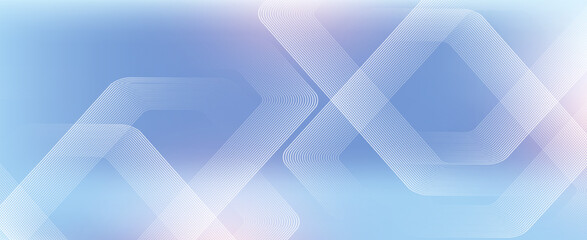 Fototapete - Digital futuristic technology concept with hexagons. Digital hexagonal blue abstract background. Geometric stripe line art design for poster, brochure, cover, banner, website, header