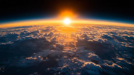 Wall Mural - The sunrise scene of the sun slowly rising