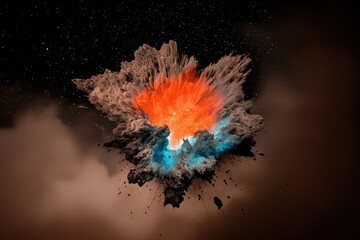 Poster - Supernova explosion outer space digital art cosmic environment vibrant particles celestial concept