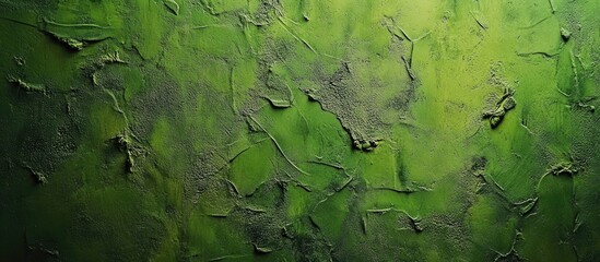 Poster - Textured green wall surface background with abstract patterns and rough finish suitable for design projects Copy Space