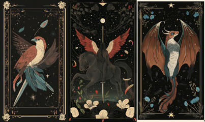 Wall Mural - tarot illustrations in modern style