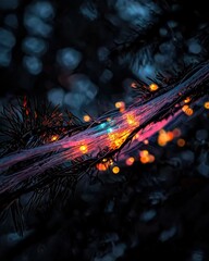 Poster - Surreal innovation tree of light and data abstract atmosphere vibrant streams in nature elegant perspective