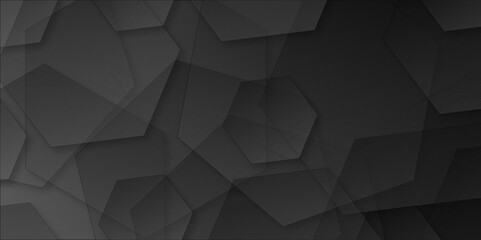 Wall Mural - Hexagon geometric technology abstract background. Graphic for a signal connection online and futuristic internet concept. Luxury black, gray abstract 3D background. Presentation background. 