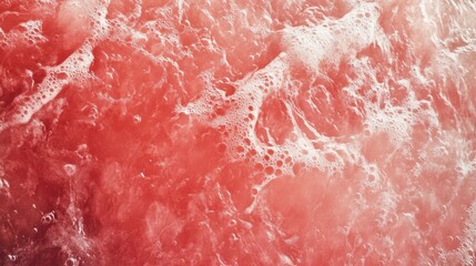 Poster - Red tinted ocean waves with foam texture creating an abstract background with space for text or graphics Copy Space