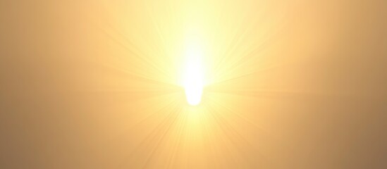 Poster - Bright sunlight with rays shining through a haze against a golden background Copy Space