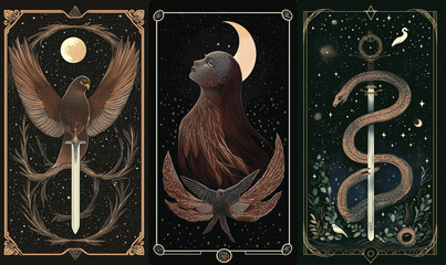 Wall Mural - tarot illustrations in modern style