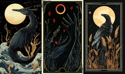Wall Mural - tarot illustrations in modern style