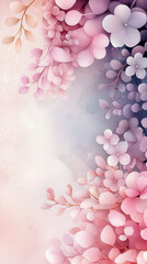 Poster - Delicate flowers in shades of pink and purple adorn the edges, creating a tranquil and inviting ambiance suitable for various uses