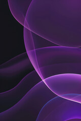 Fototapete - Soft purple waves intertwine gracefully, creating an ethereal ambiance against a dark background, capturing tranquility and movement