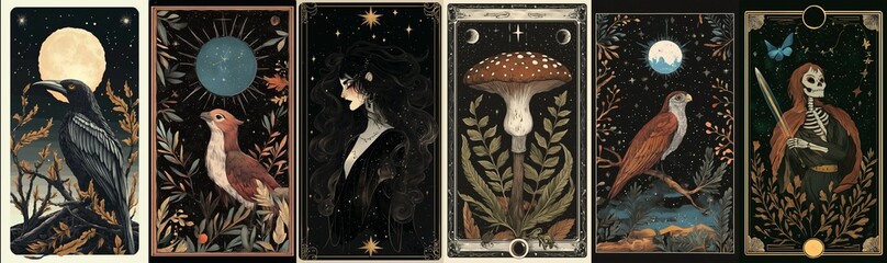 Wall Mural - tarot illustrations in modern style