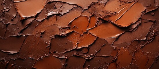 Poster - Brown textured abstract background with thick paint strokes and layers ideal for design projects Copy Space