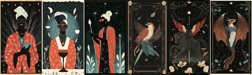 Wall Mural - tarot illustrations in modern style