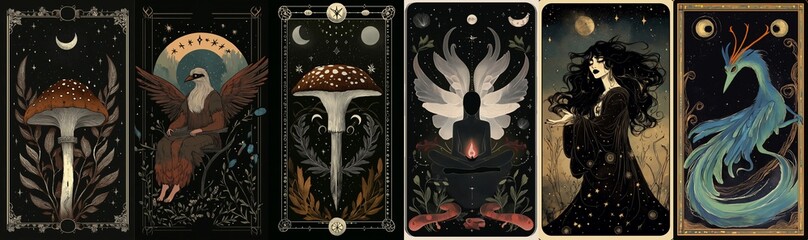 Wall Mural - tarot illustrations in modern style