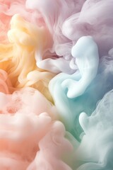 Poster - Bold swirls of red, orange, yellow, green, and blue smoke intertwine, softly fading into a clean center. This striking design is perfect for creative text displays or announcements