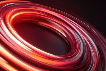 Poster - A vibrant radial gradient transitions from red to orange and yellow, with diagonal lines creating dynamic movement