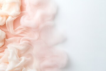 Poster - A graceful border of translucent smoke features soft hues of pale pink and white, gently glowing along the edges. This ethereal design enhances the purity of the surrounding white background