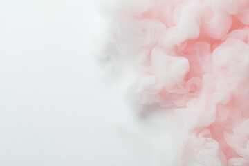 Poster - Translucent smoke in soft shades of pale pink and white creates an ethereal border over a white backdrop, imparting a light and airy feel ideal for various design applications