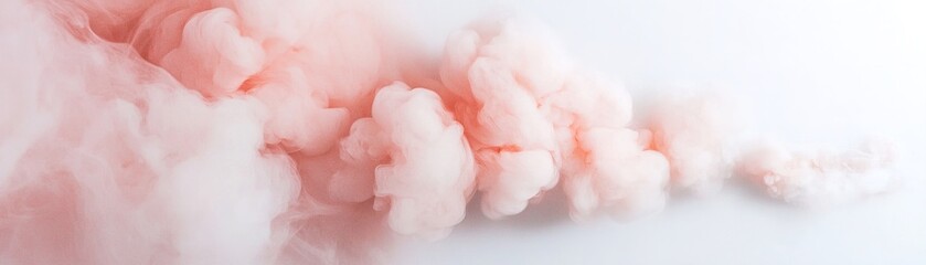 Poster - This artwork features a border of soft, translucent smoke in pale pink and white, with subtle glowing edges. It creates a dreamy and ethereal effect on a bright white background