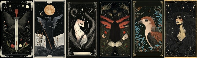 Wall Mural - tarot illustrations in modern style