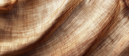 Poster - Textured fabric background with shades of brown and cream featuring elegant folds and drapes suitable for design projects Copy Space