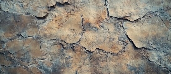 Poster - Brown cracked wall texture with weathered surface details and rough appearance abundant in natural patterns and color variations. Copy Space