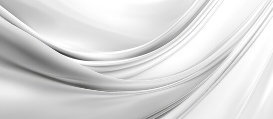 Poster - Soft white silk or satin fabric with elegant flowing curves and gentle draping effect, suitable for backgrounds and designs, Copy Space.