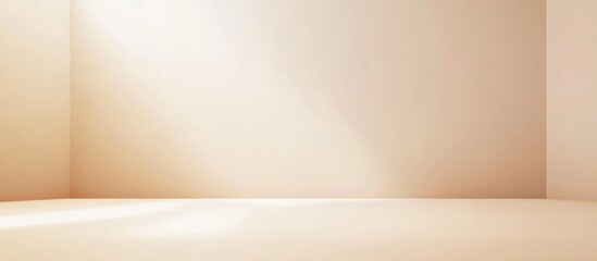 Poster - Empty interior space with light beige walls and floor for background presentation Copy Space