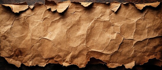 Poster - Crumpled old paper texture with jagged edges suitable for backgrounds and designs with Copy Space