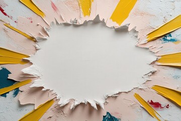 Poster - A dynamic background featuring bold yellow and red rays bursting outward, creating an empty central space ideal for displaying sale text or promotional messages