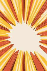 Poster - A vibrant comic-style backdrop features bold yellow and red rays exploding outward from the center, creating a dynamic space ideal for highlighting special offers or sale events