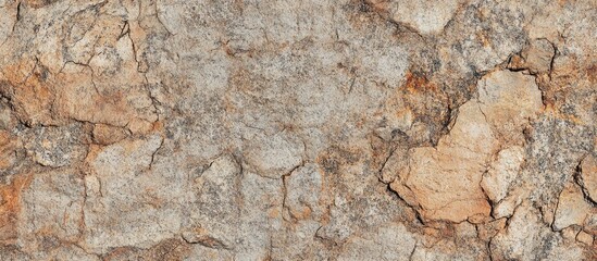 Poster - Close-up texture of rough weathered stone surface with cracks and color variations ideal for background use