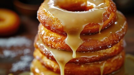 Canvas Print - Maple Glazed Stack of Donuts