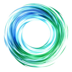 Aufkleber - A digitally created abstract image features a swirling circular design in shades of blue and green, creating a dynamic and visually appealing pattern.