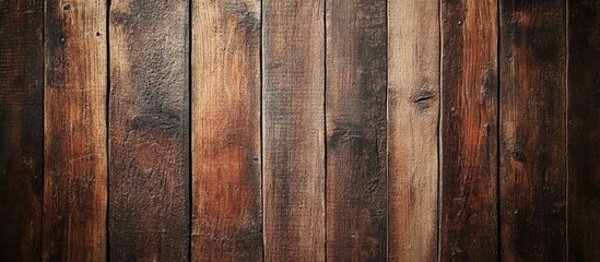 Poster - Wooden Wall Surface Textured Background with Dark and Light Brown Planks Ideal for Copy Space Use