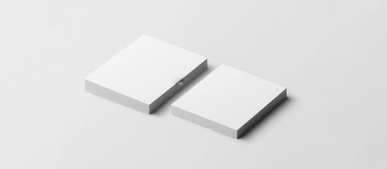 Poster - Blank stacked paper sheets on a clean surface with copy space for text or design elements