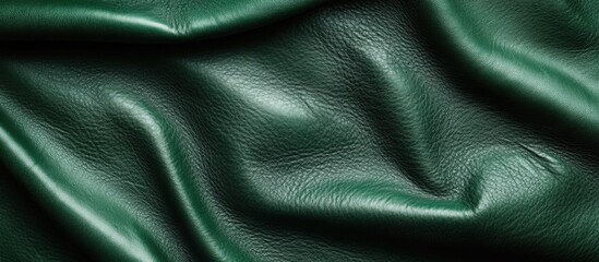 Poster - Green textured leather background with folds and creases suitable for various design applications Copy Space