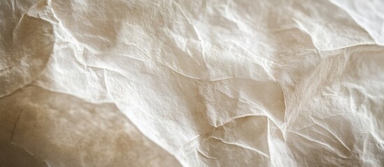 Poster - Texture of crumpled white paper with soft lighting and subtle shadows ideal for backgrounds and design elements Copy Space