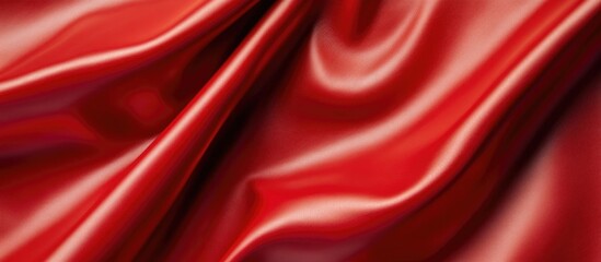 Poster - Red satin fabric texture background with smooth folds and glistening surface ideal for design applications and textile visuals.