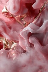Poster - Soft, swirling wisps of glowing smoke in dark red and gold shades fill the backdrop, evoking an ethereal atmosphere perfect for artistic designs or backgrounds