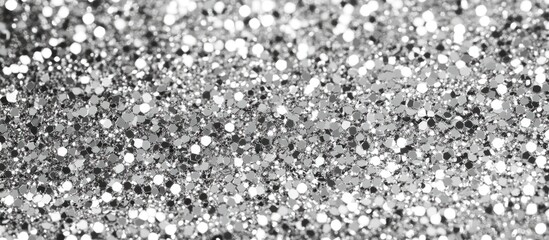 Poster - Silver glitter texture background with sparkling sequins ideal for creative design and craft projects Copy Space